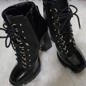 Gianni Bini Lace Up Heeled Booties